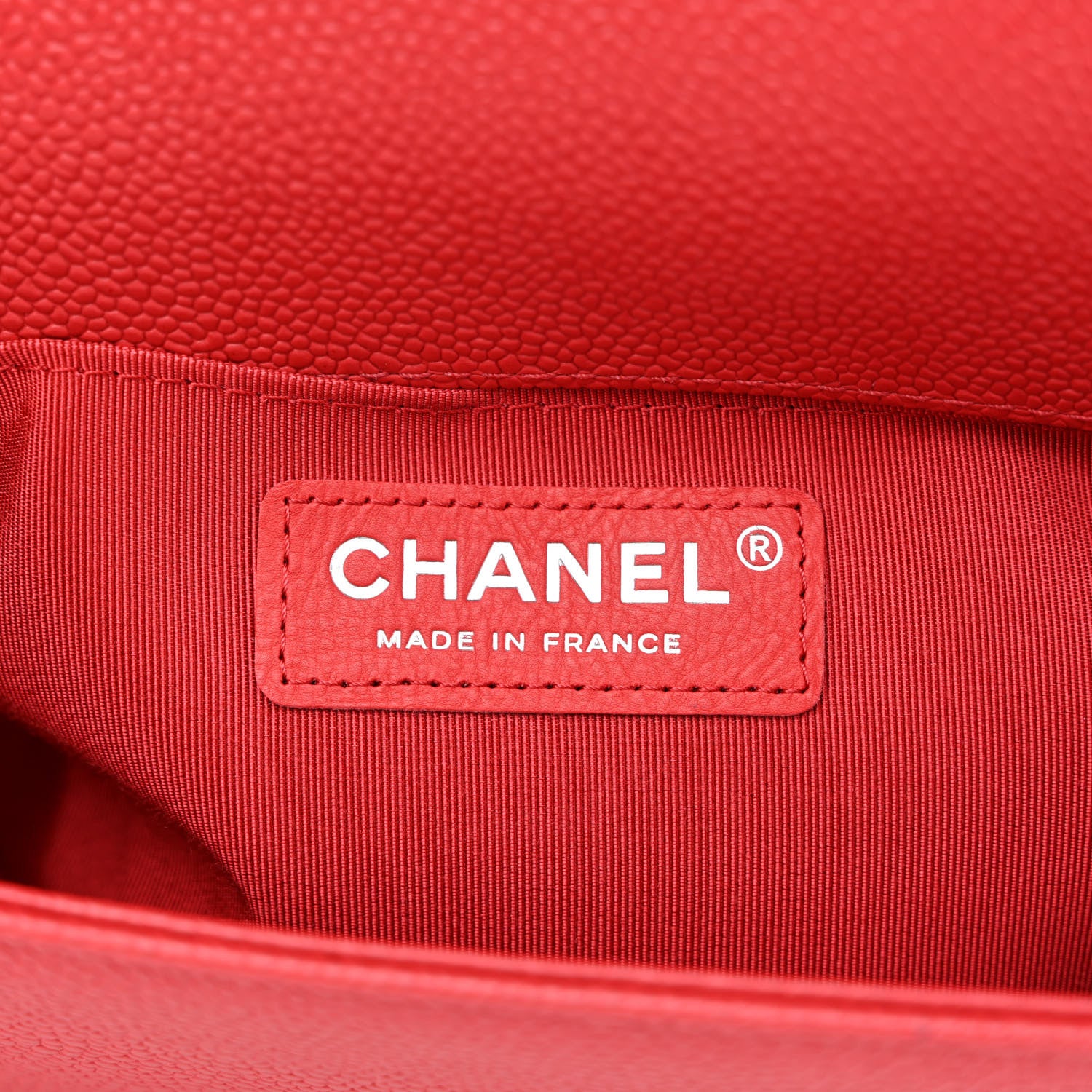 Chanel Caviar Chevron Quilted Medium Boy Flap Red 6 of 11