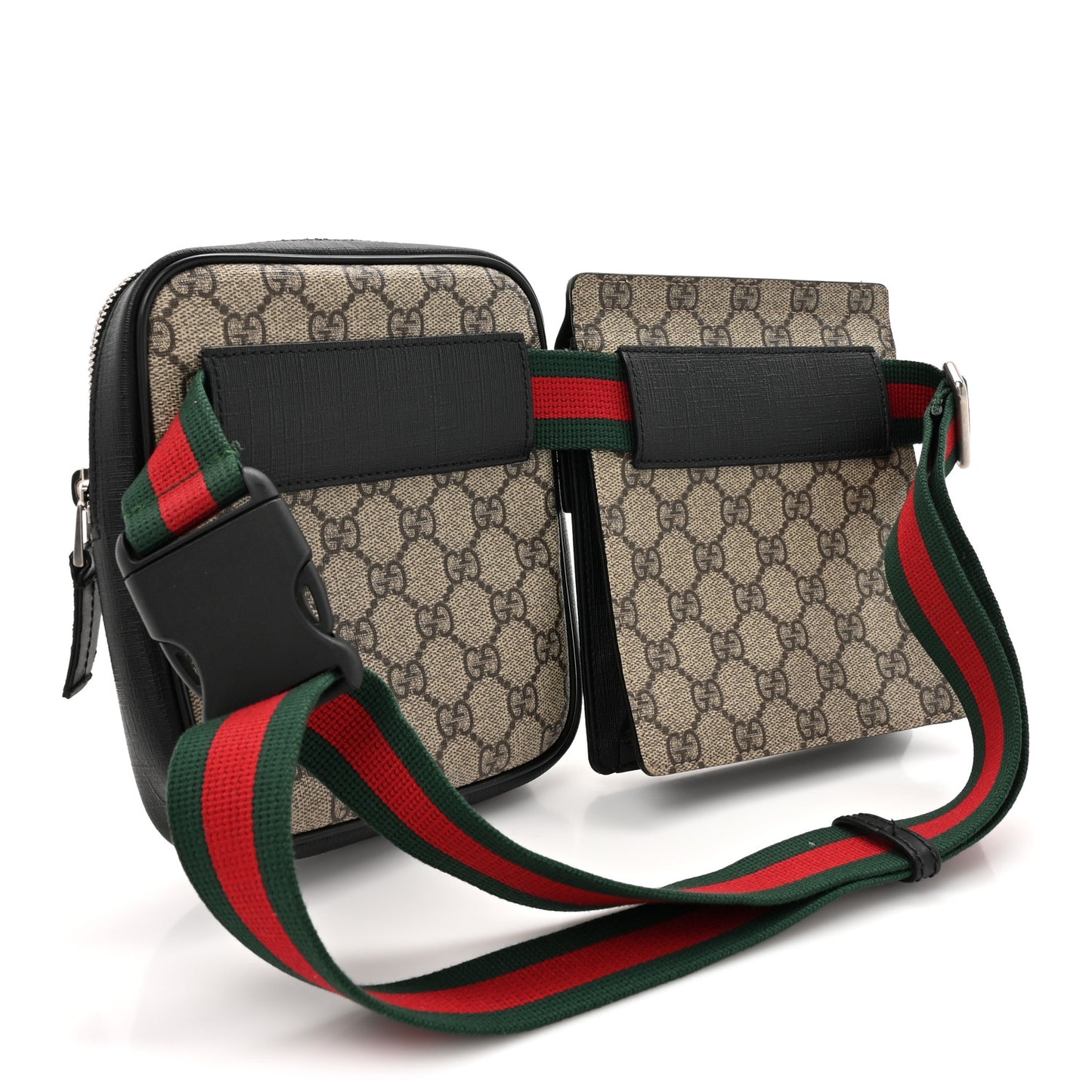 GG Supreme Monogram Web Belt Bag Black