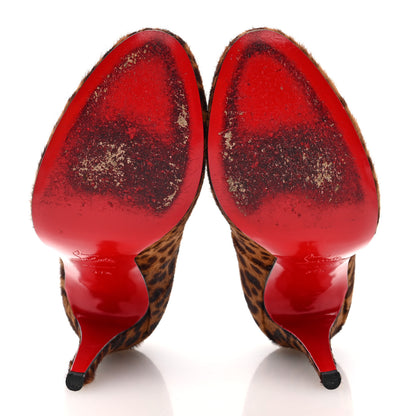 Christian Louboutin Pony Hair Mini Leopard Print Ron Ron 100 Pumps 37.5 6 of 9