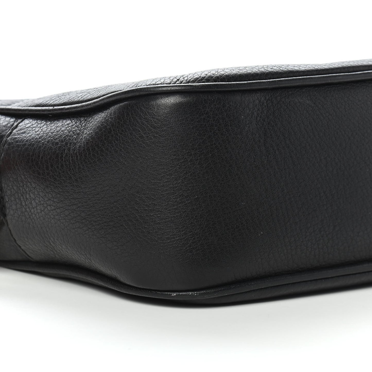 Pebbled Calfskin Small Soho Disco Bag Black