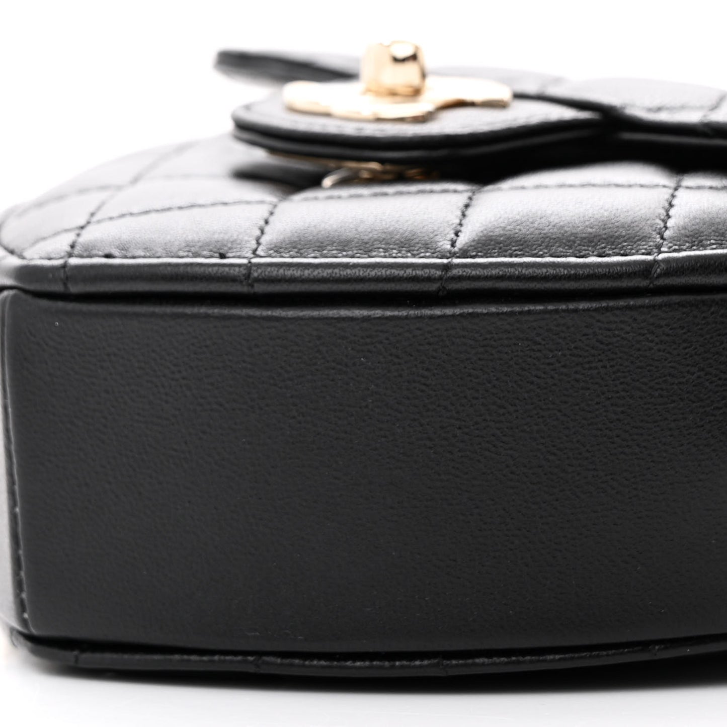 Lambskin Quilted CC In Love Heart Clutch With Chain Black