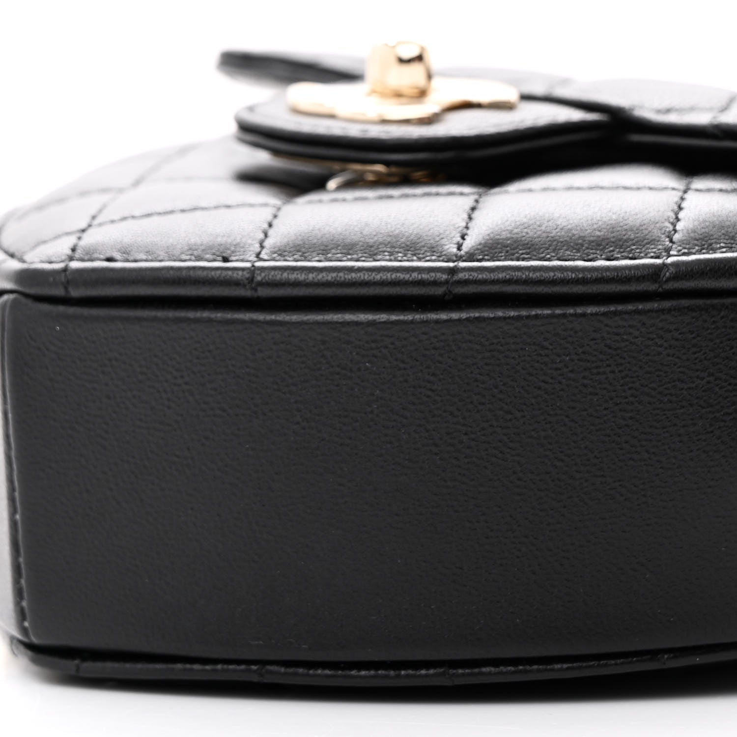 Chanel Lambskin Quilted CC In Love Heart Clutch With Chain Black 10 of 10