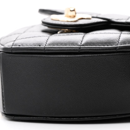 Chanel Lambskin Quilted CC In Love Heart Clutch With Chain Black 10 of 10
