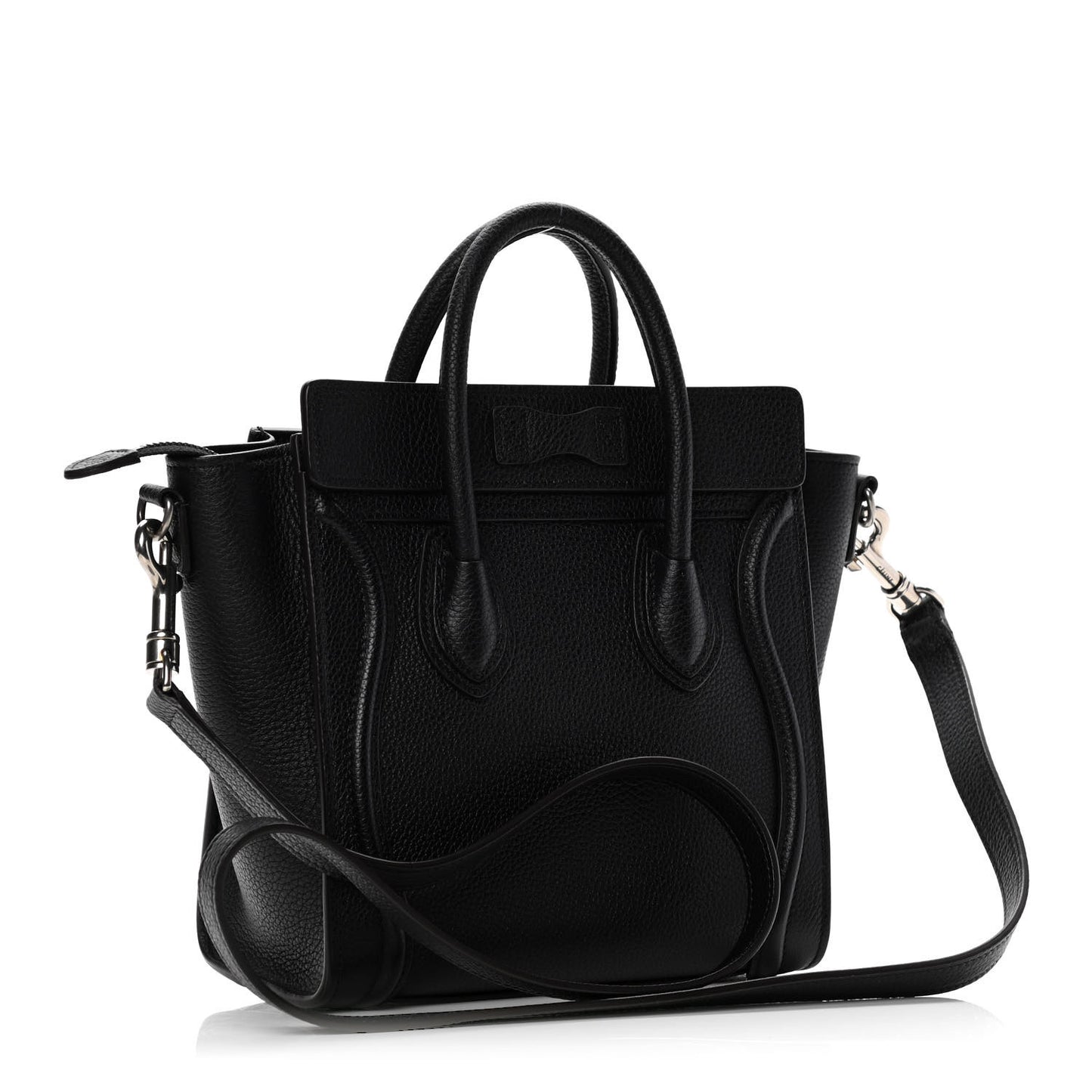Drummed Calfskin Nano Luggage Black