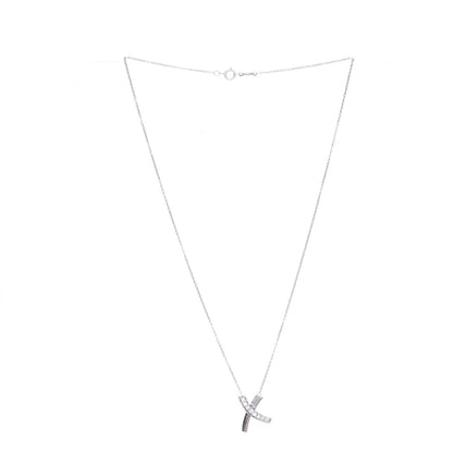 Tiffany 18K White Gold Diamond Paloma Picasso Small Signature X Pendant Necklace 3 of 7