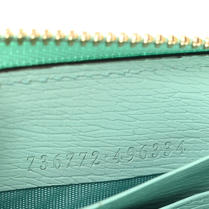 Gucci X PIKARAR Textured Dollar Calfskin Animal Print Zip Around Wallet Green 7 of 8