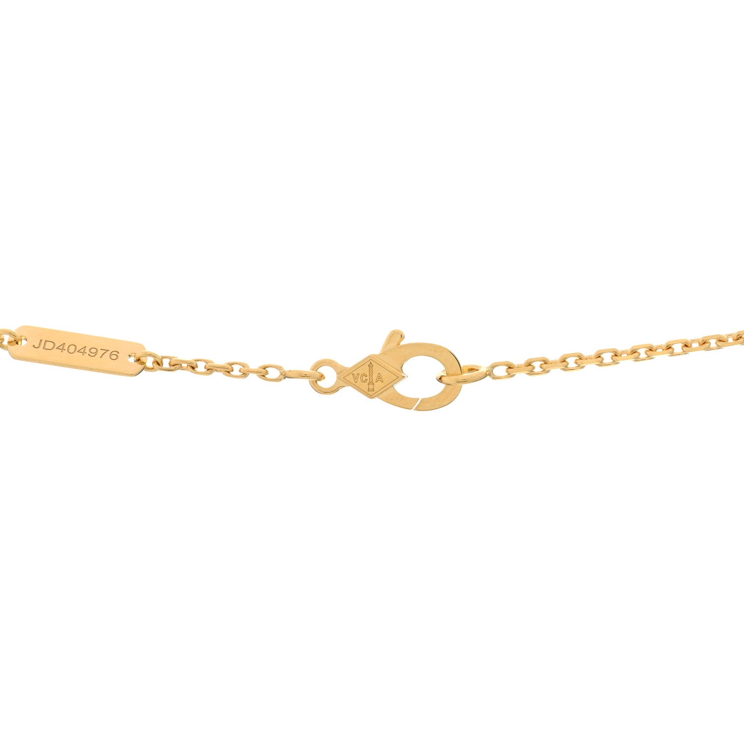 Van Cleef & Arpels 18K Yellow Gold Guilloche Vintage Alhambra Pendant Necklace 3 of 3