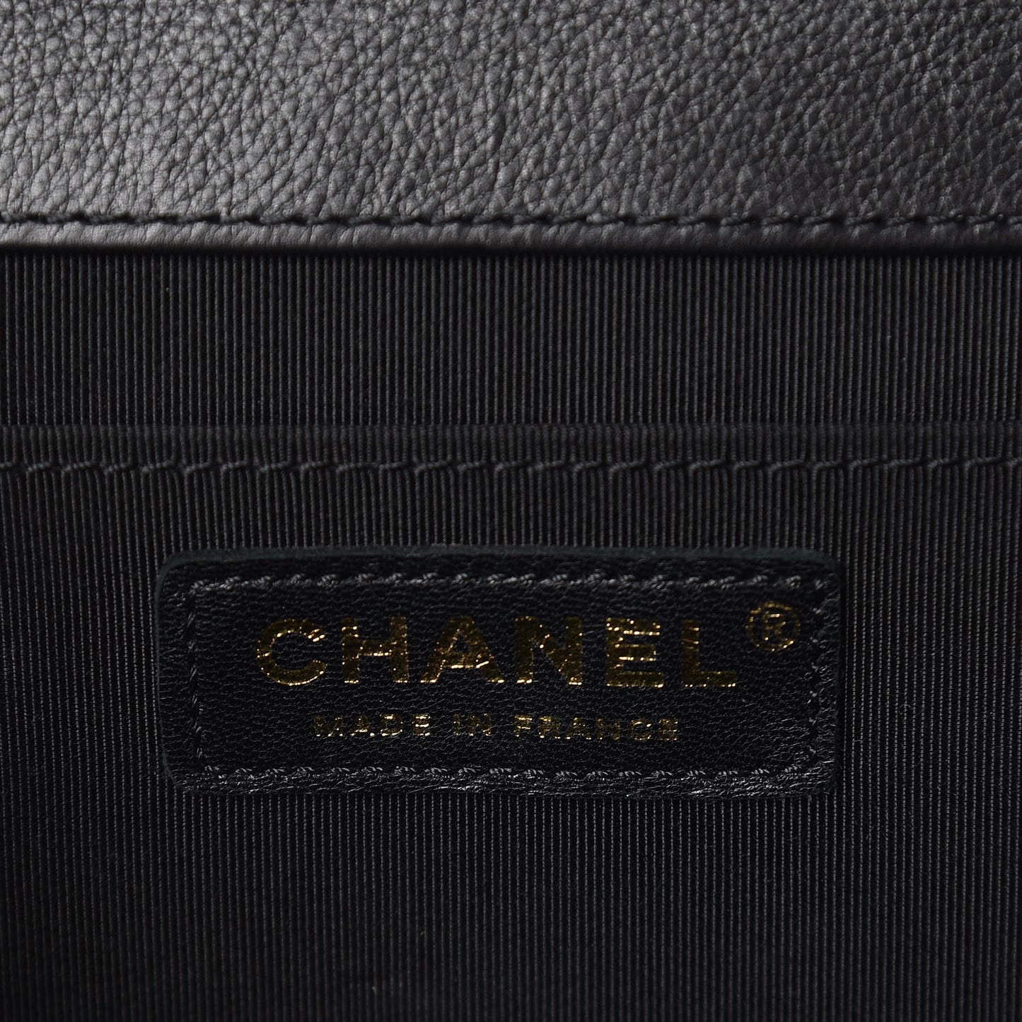 Grained Calfskin Quilted Medium Flap Black
