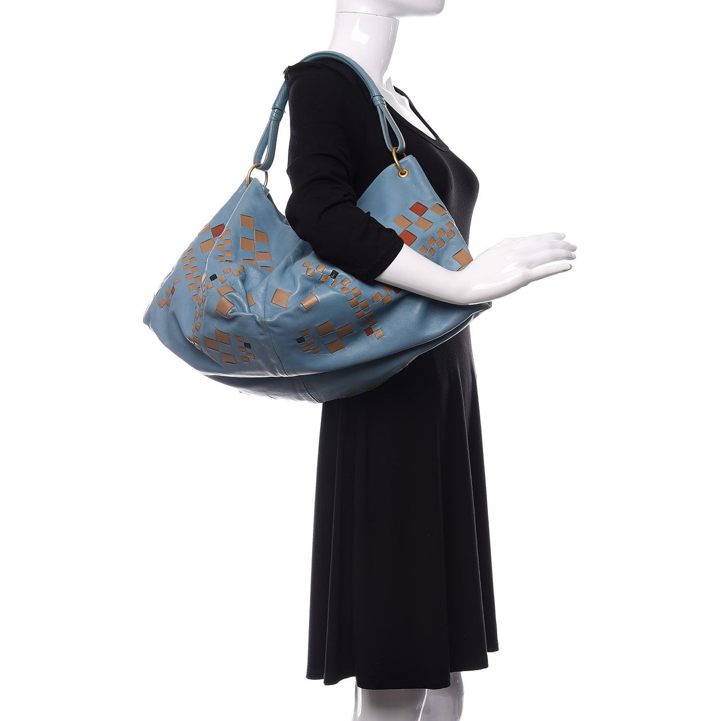 Nappa Intrecciato Aquilone Fortune Cookie Hobo Blue