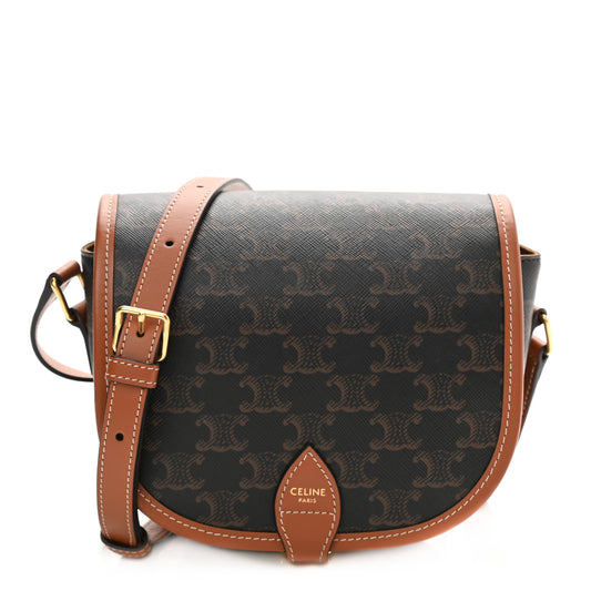Triomphe Canvas Medium Folco Bag Tan
