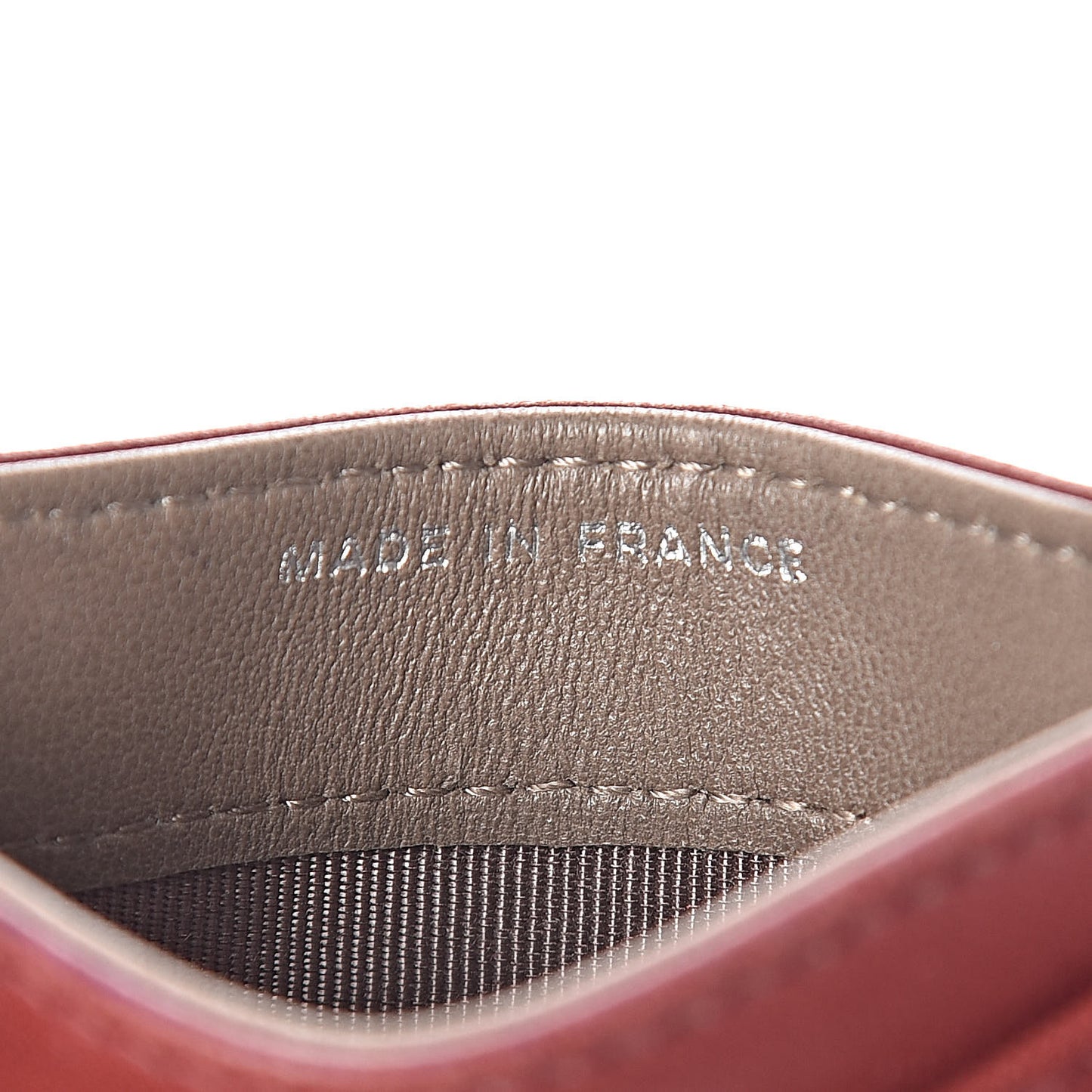 Lambskin Quilted Card Holder Burgundy