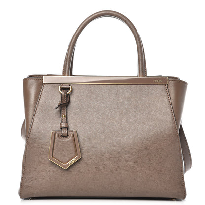 Fendi Vitello Elite Flamingo Petite 2Jours Tote Seppia 1 of 10