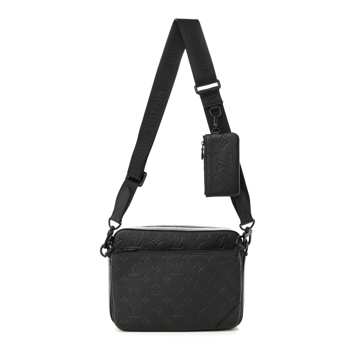 Calfskin Monogram Shadow Trio Messenger Black