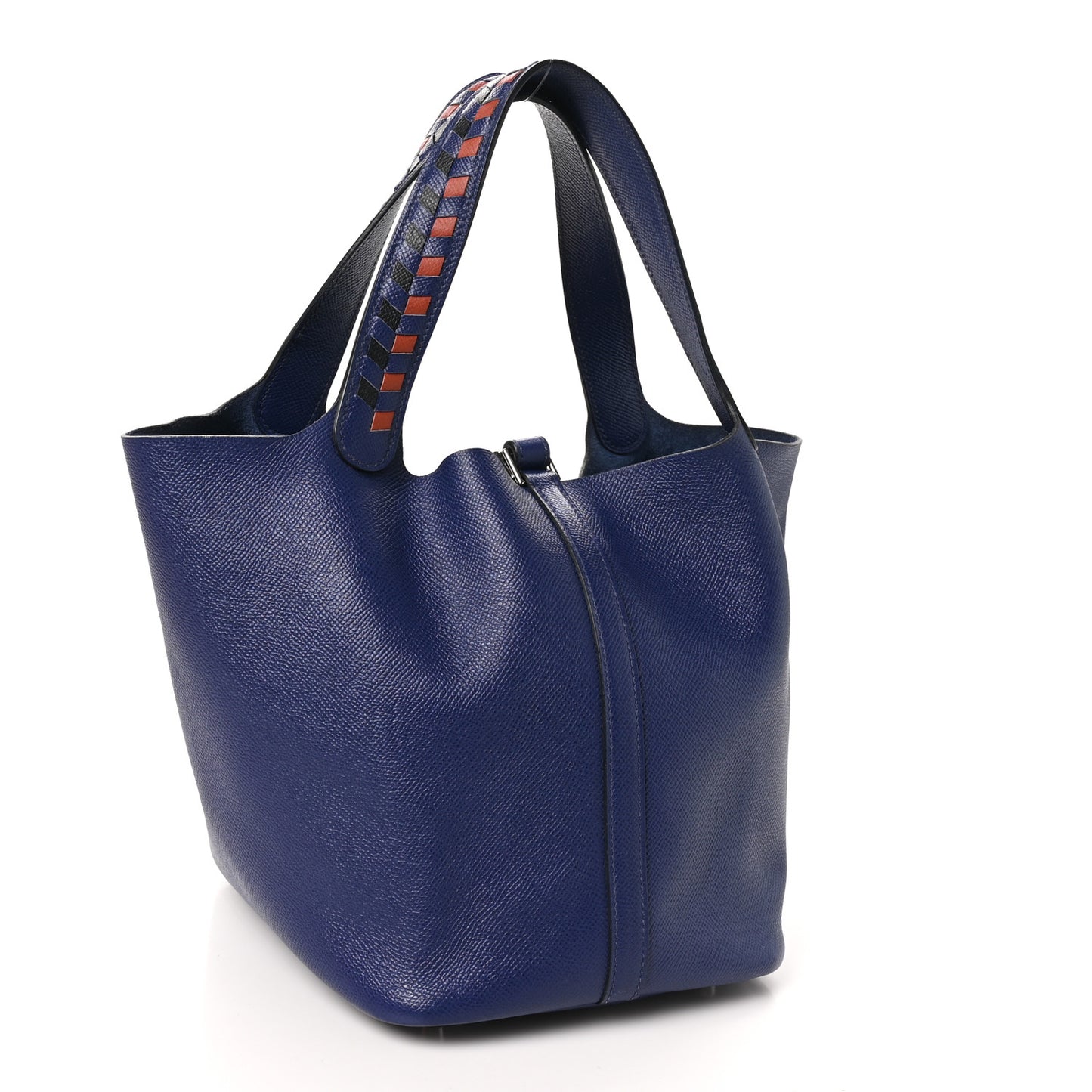 Epsom Tressage De Cuir Picotin Lock 22 MM Bleu Encre Brique Black