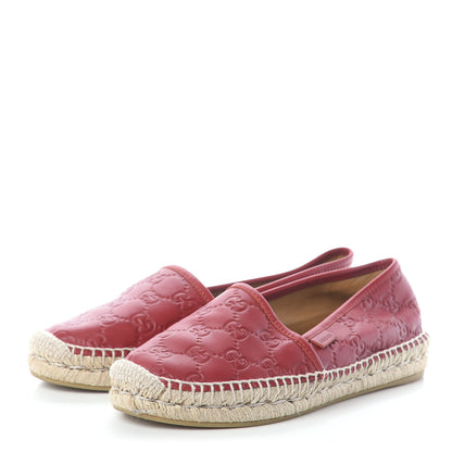 Gucci Guccissima Signature Espadrilles 36.5 Hibiscus Red 3 of 7