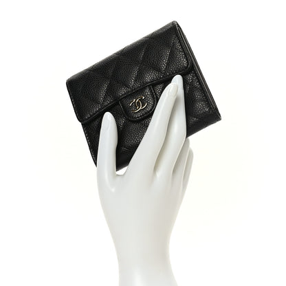 Chanel Caviar Quilted Flap Card Holder Wallet Black 2 of 8