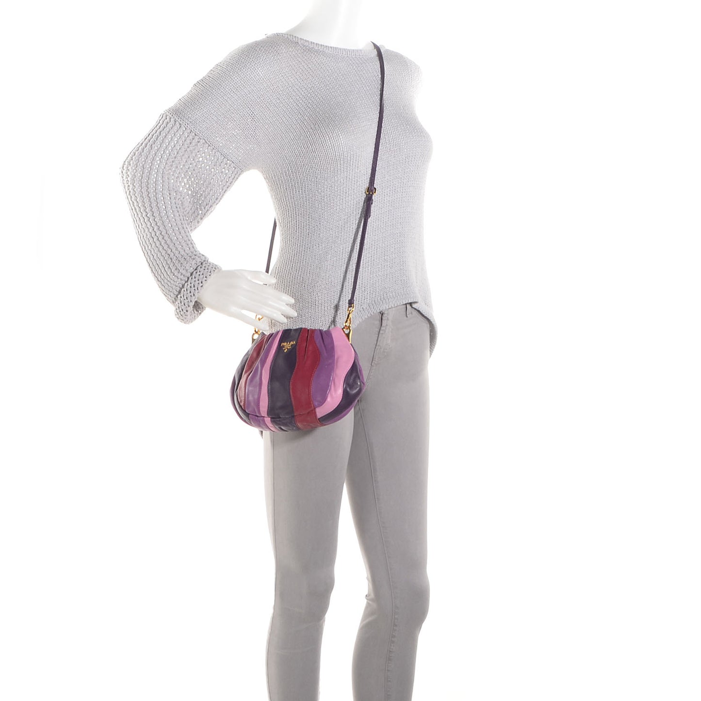Nappa Trembled Blossoms Stripes Crossbody Ibisco Viola