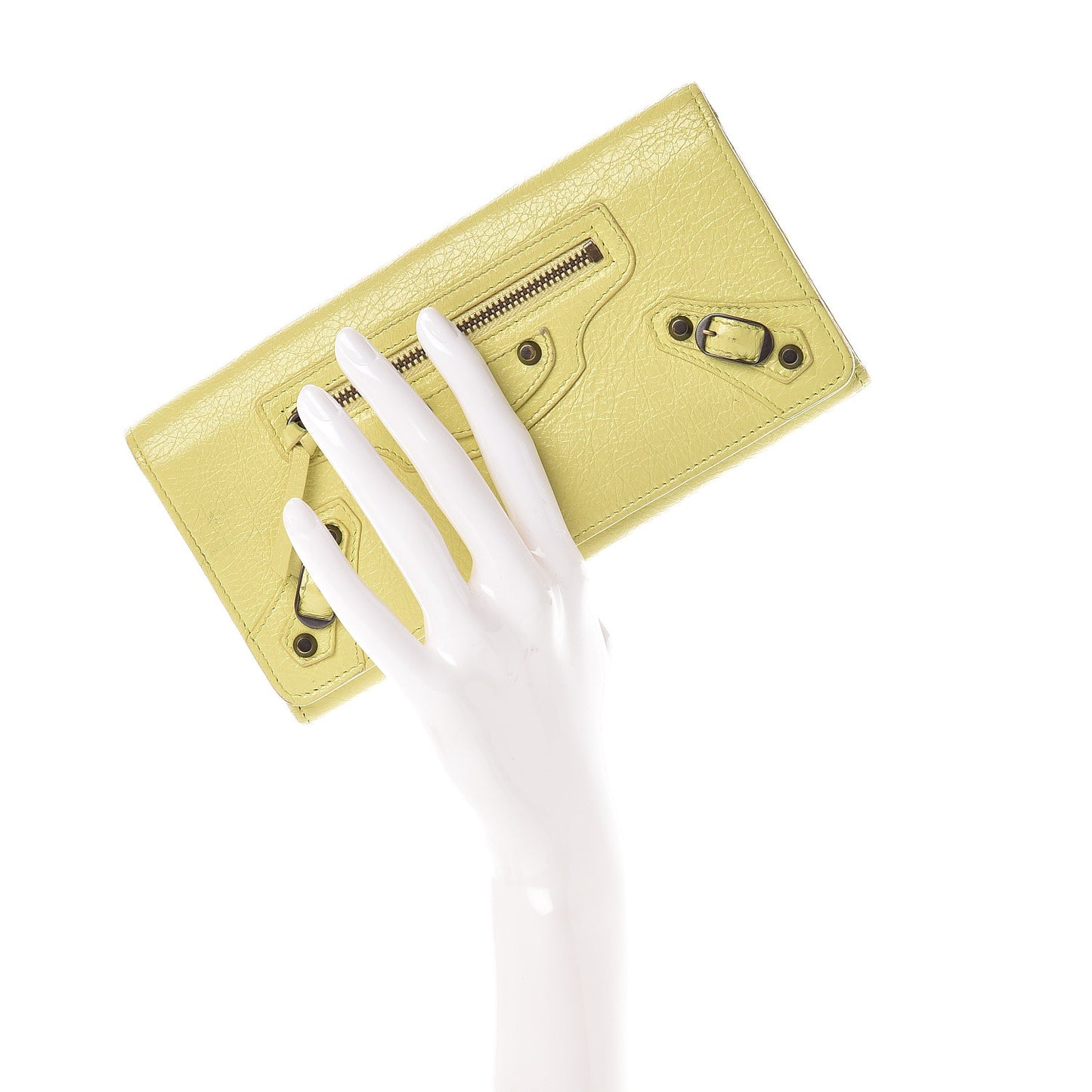 Agneau Classic Hardware Money Wallet Jaune Citronnade