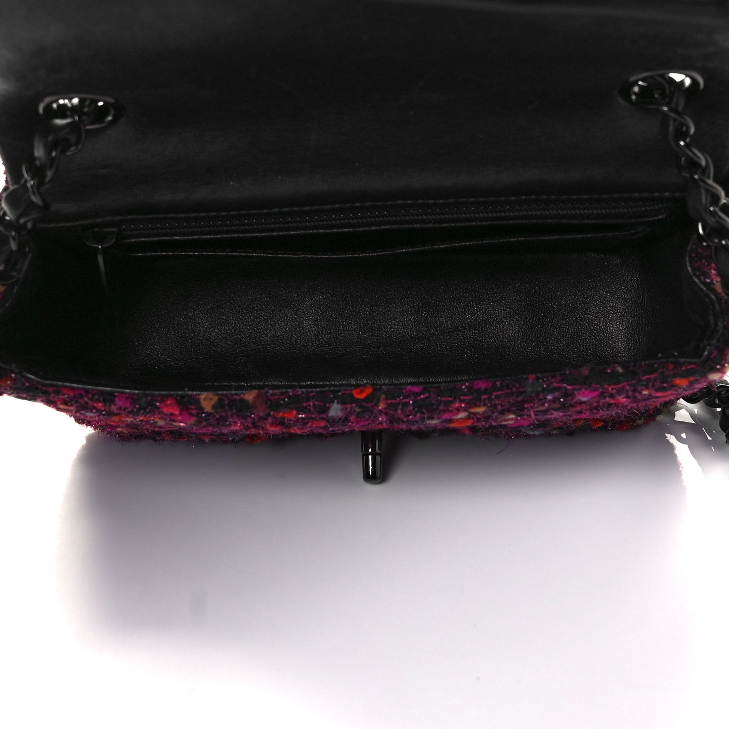 Tweed Quilted Mini Rectangular Flap Pink Multicolor