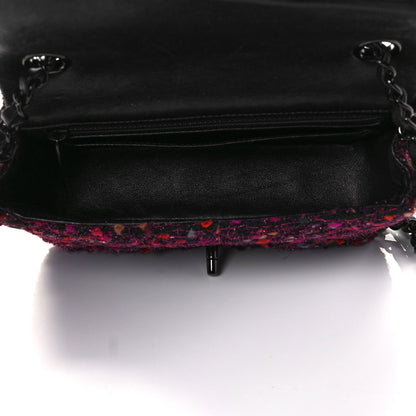 Chanel Tweed Quilted Mini Rectangular Flap Pink Multicolor 4 of 8