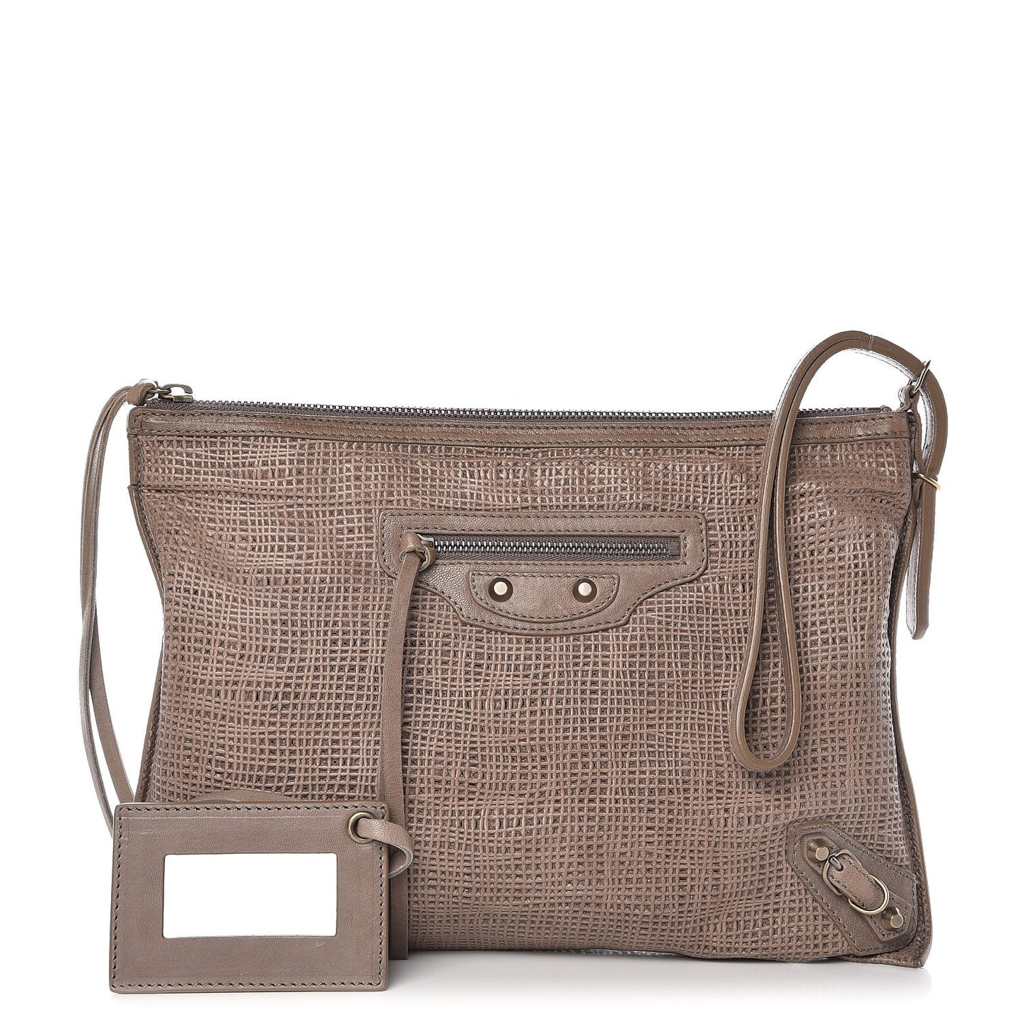 Natte Papier Wristlet Bag Gris Poivre