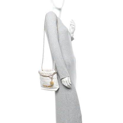 Chanel Shiny Calfskin Quilted Mini Chanel 22 White 2 of 11