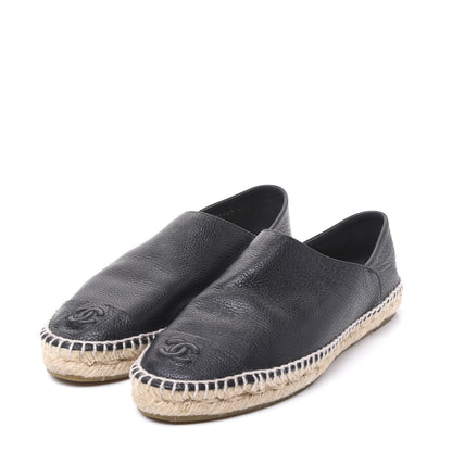 Chanel Grained Calfskin CC Espadrilles 40 Black 2 of 8