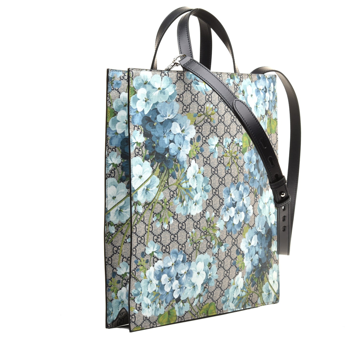 Soft GG Supreme Monogram Blooms Vertical Tote Blue
