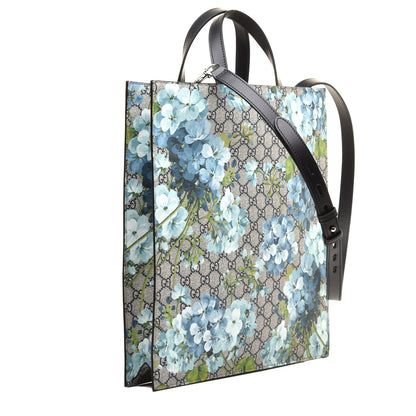Gucci Soft GG Supreme Monogram Blooms Vertical Tote Blue 3 of 9