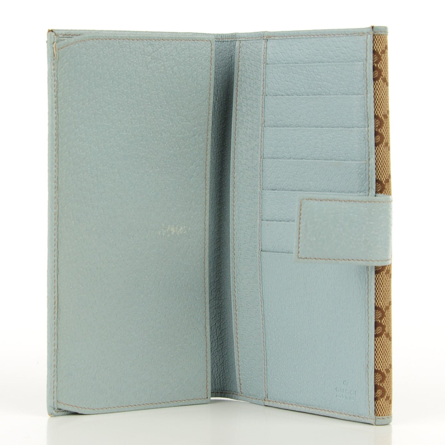 Monogram Metal Bar Continental Flap Wallet Blue