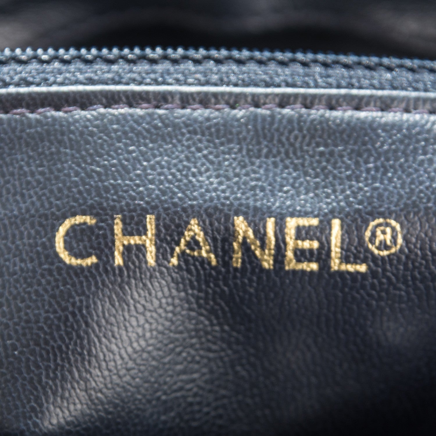 Chanel Lambskin Quilted CC Shoulder Bag Navy Blue 6 of 8