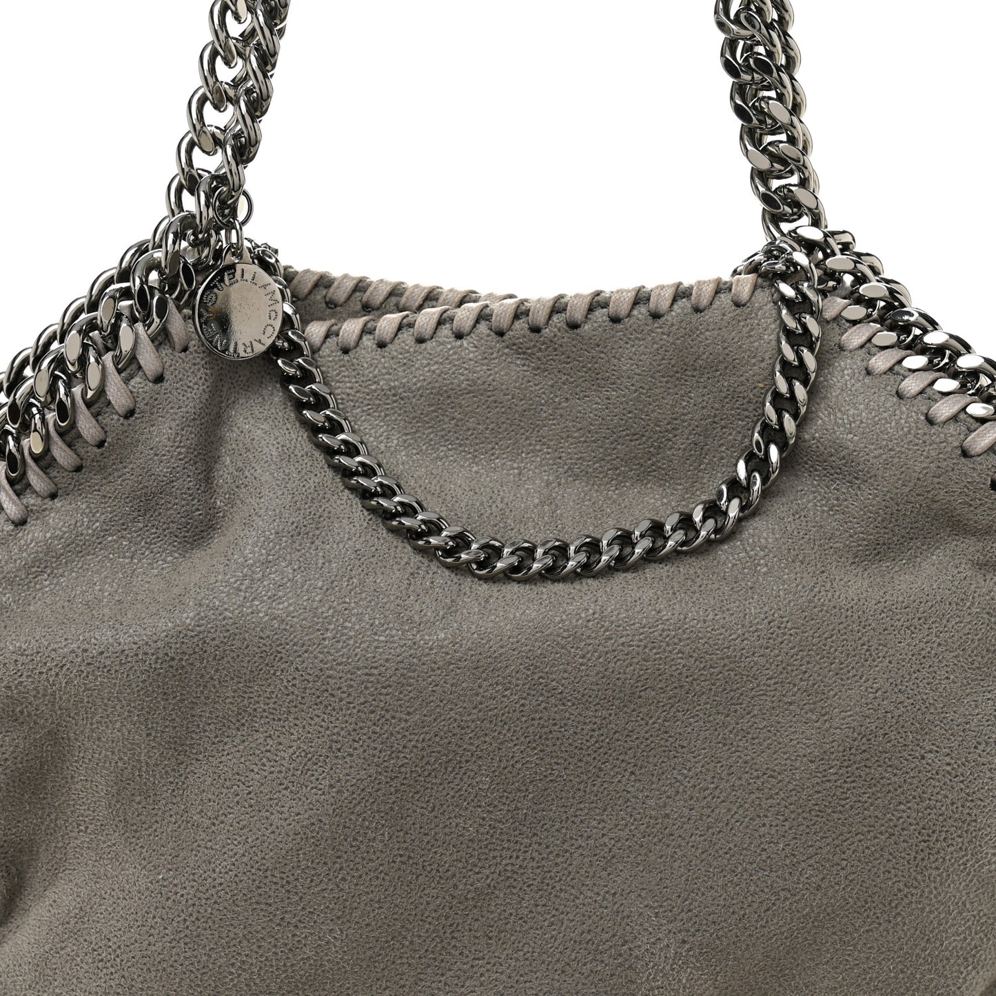 Shaggy Deer Mini Falabella Fold Over Tote Light Grey