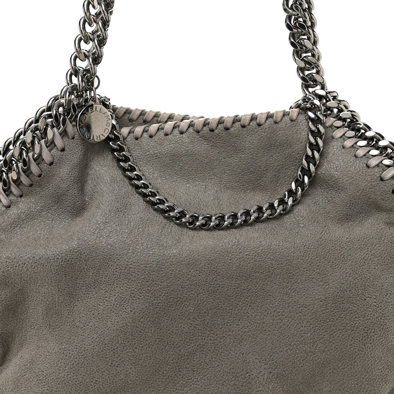 Stella McCartney Shaggy Deer Mini Falabella Fold Over Tote Light Grey 7 of 10