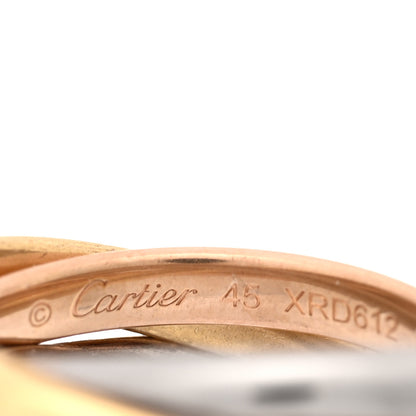 Cartier 18K Pink Yellow White Gold Small Trinity Ring 45 3.25 4 of 5