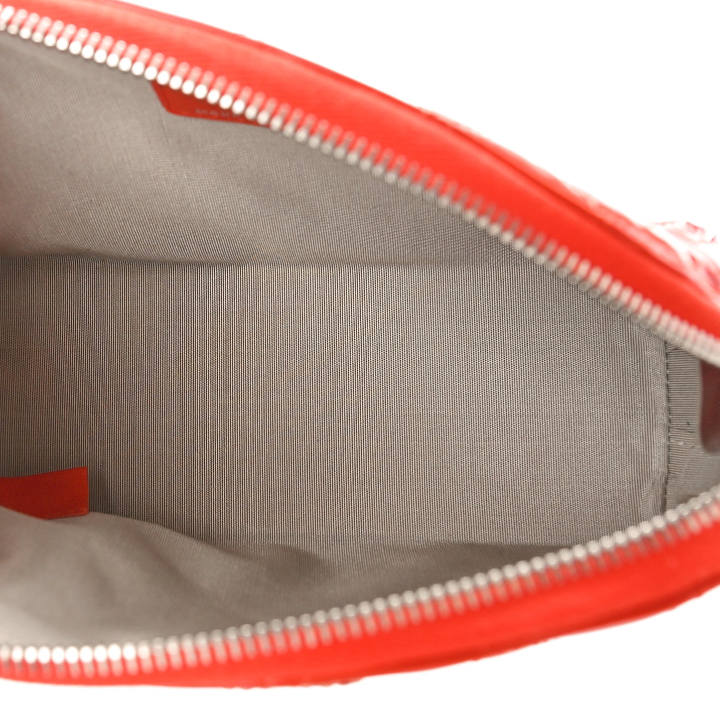 Patent Quilted Brilliant Cosmetic Case Red