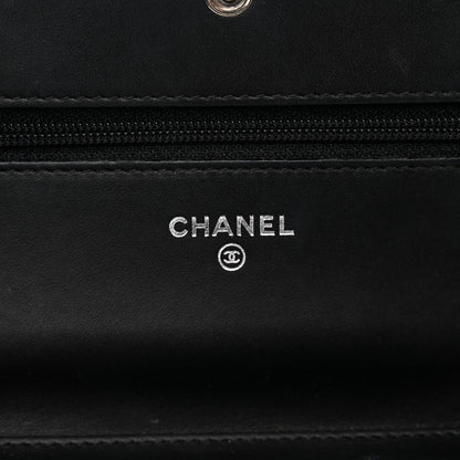 Chanel Shiny Aged Calfskin Quilted Boy Wallet On Chain WOC So Black 6 of 18