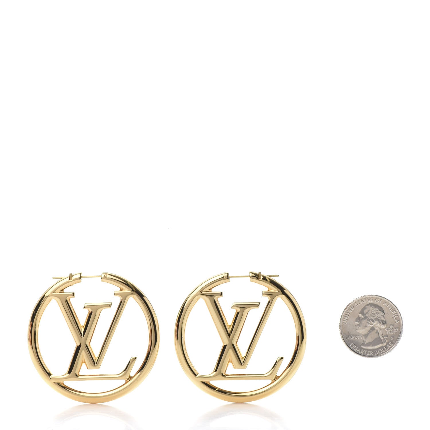 Louis Vuitton Metal Louise Hoop Earrings Gold 2 of 7