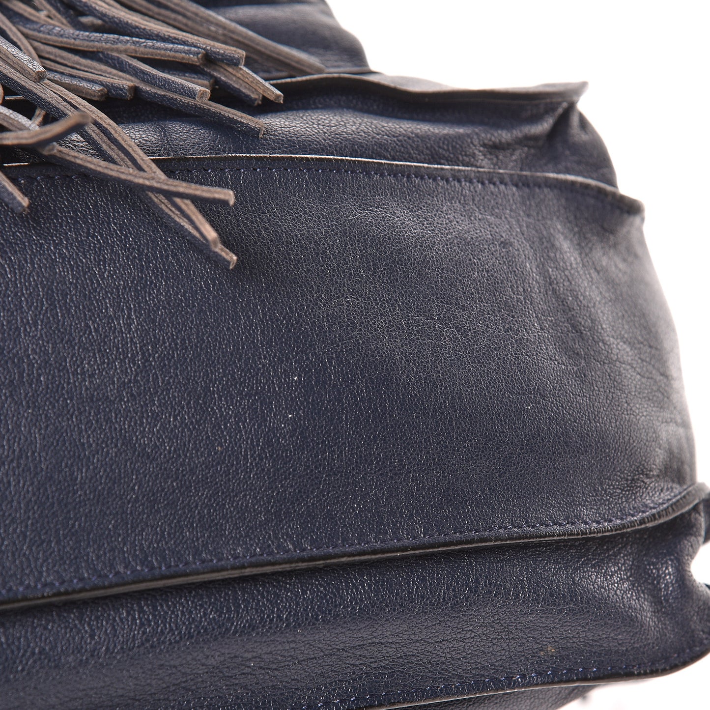 Lambskin Fringe Medium PS1 Satchel Midnight