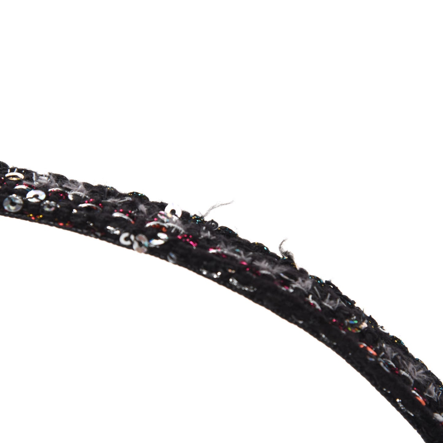 Tweed Sequin Mini Coco Handle Flap Black