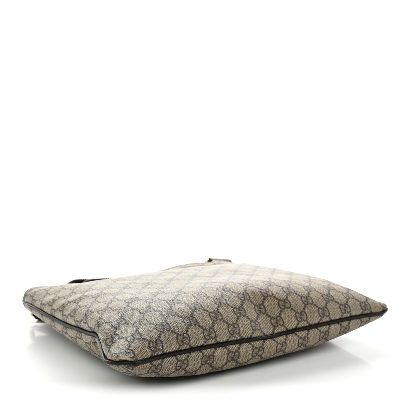 GG Supreme Monogram Medium Flat Messenger Bag Dark Brown