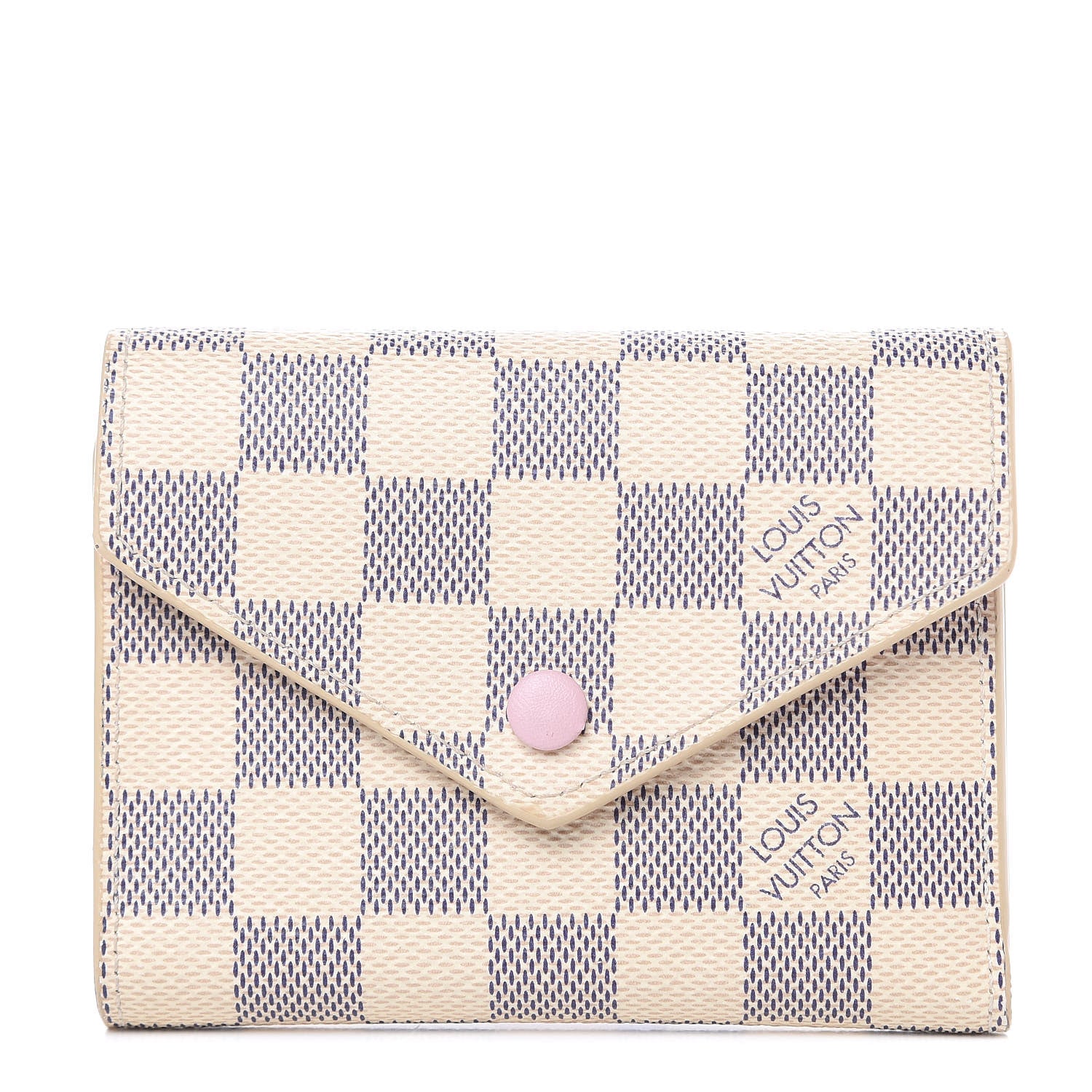 Louis Vuitton Damier Azur Victorine Wallet Rose Ballerine 1 of 12