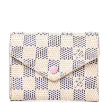 Louis Vuitton Damier Azur Victorine Wallet Rose Ballerine 1 of 12