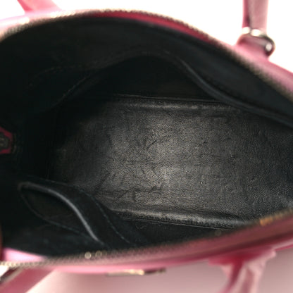 Balenciaga Semi Shiny Calfskin Rivet Crocodile Embossed XXS Ville Top Handle Bag Pink 5 of 14