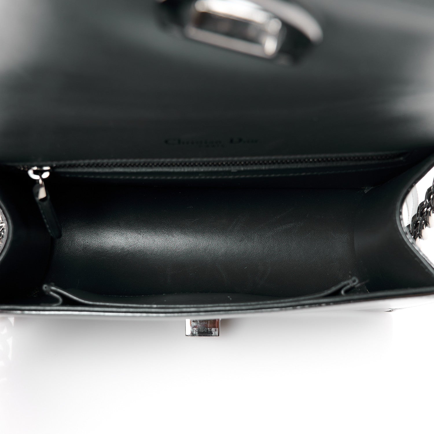 Christian Dior Metallic Patent Micro-Cannage Small Diorama Flap Bag Onyx Black 5 of 10