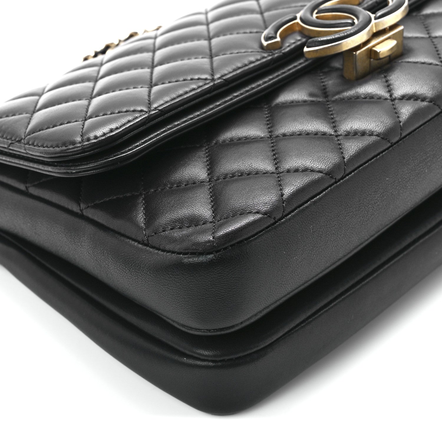 Chanel Lambskin Quilted Large CC Chic Flap Black 10 of 11