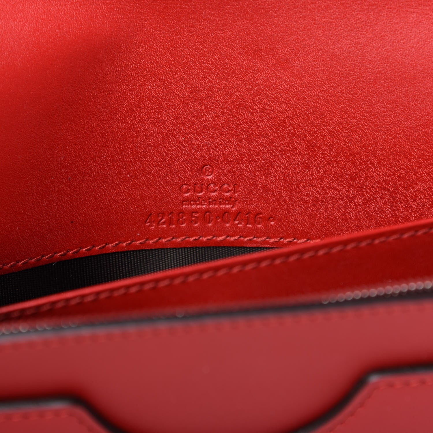 Gucci Calfskin Embossed Chain Wallet Red 8 of 8