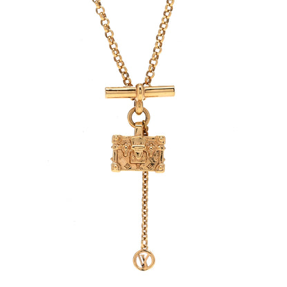 Louis Vuitton Petite Malle Necklace Gold 4 of 7