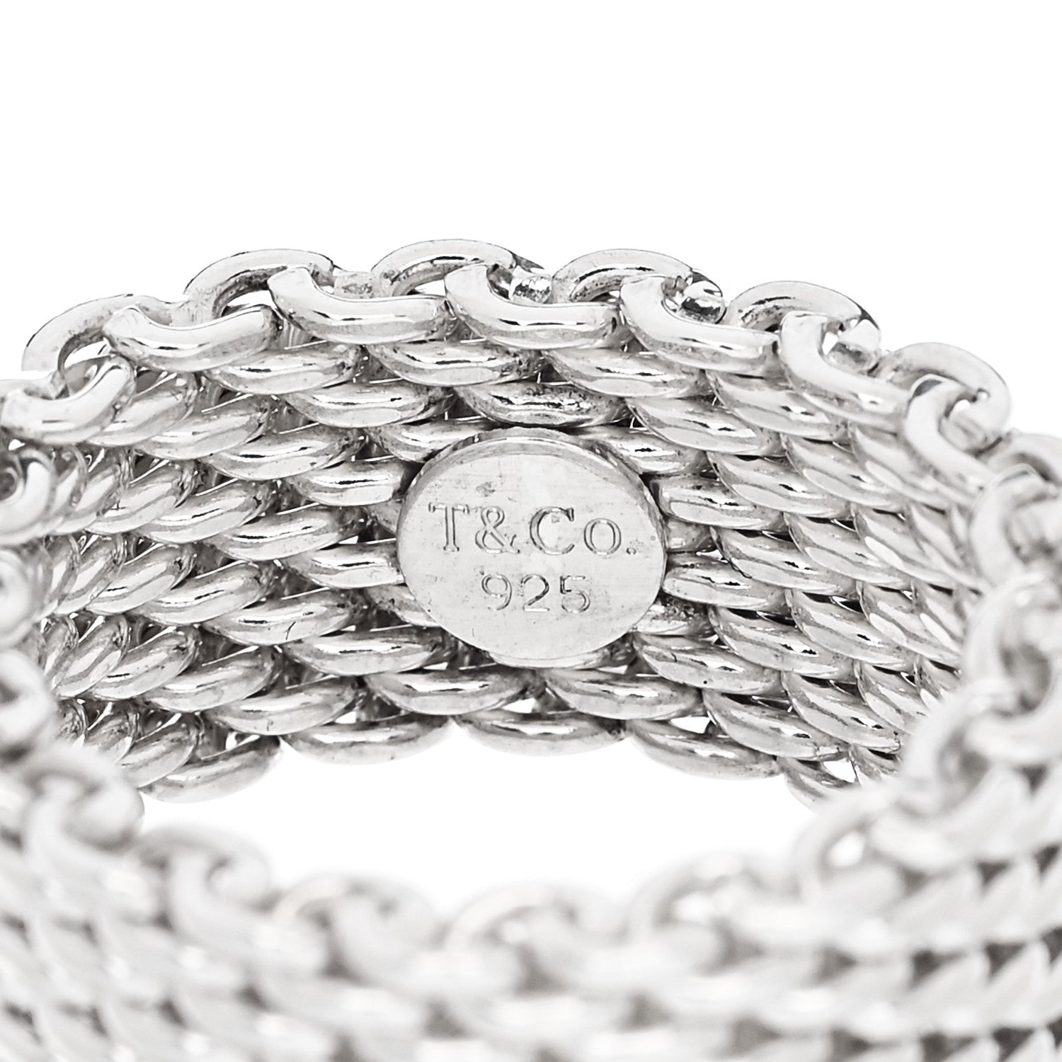 Tiffany Sterling Silver Somerset Mesh Ring 53 6.5 4 of 4