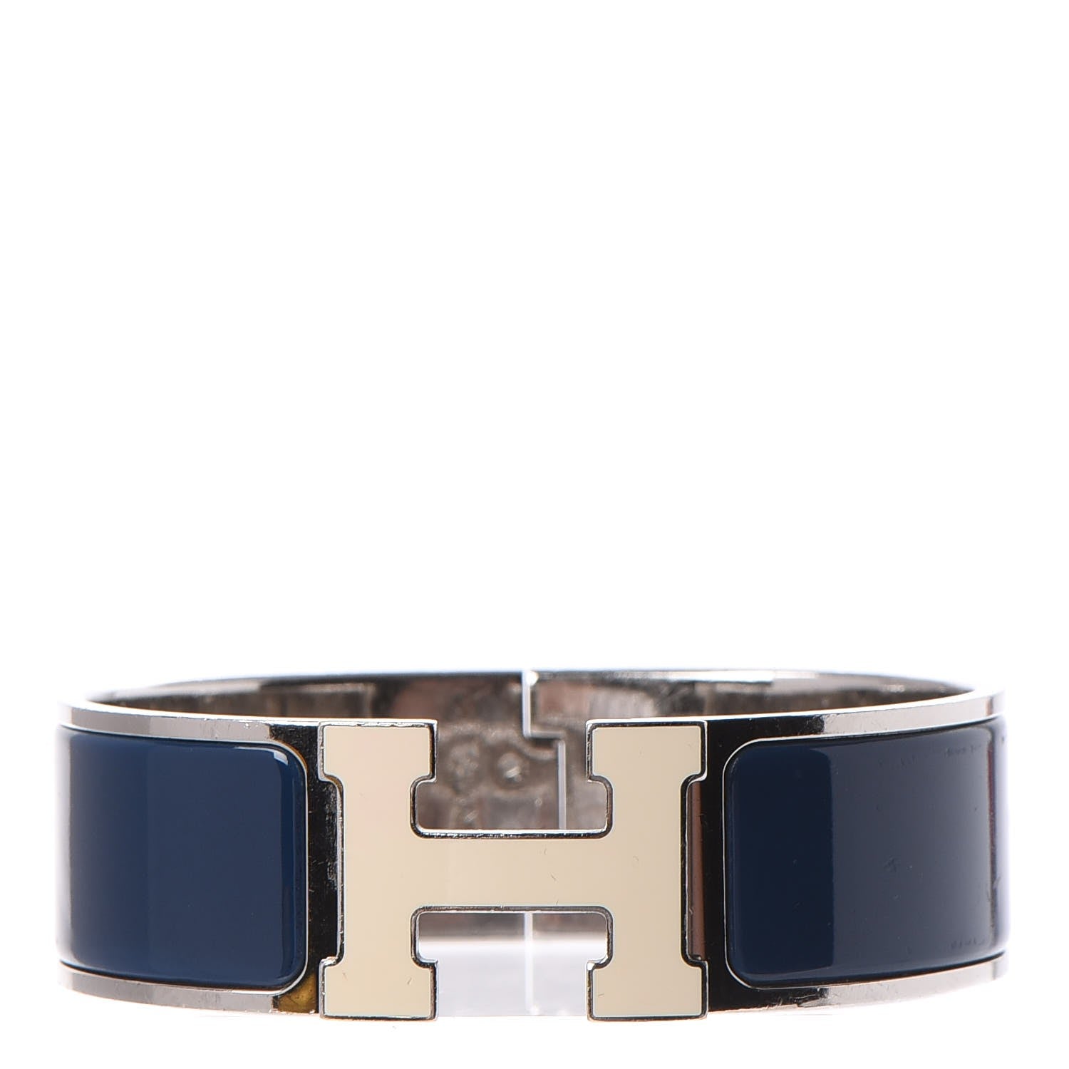 Hermes Enamel Wide Clic Clac H Bracelet GM Indigo 1 of 6