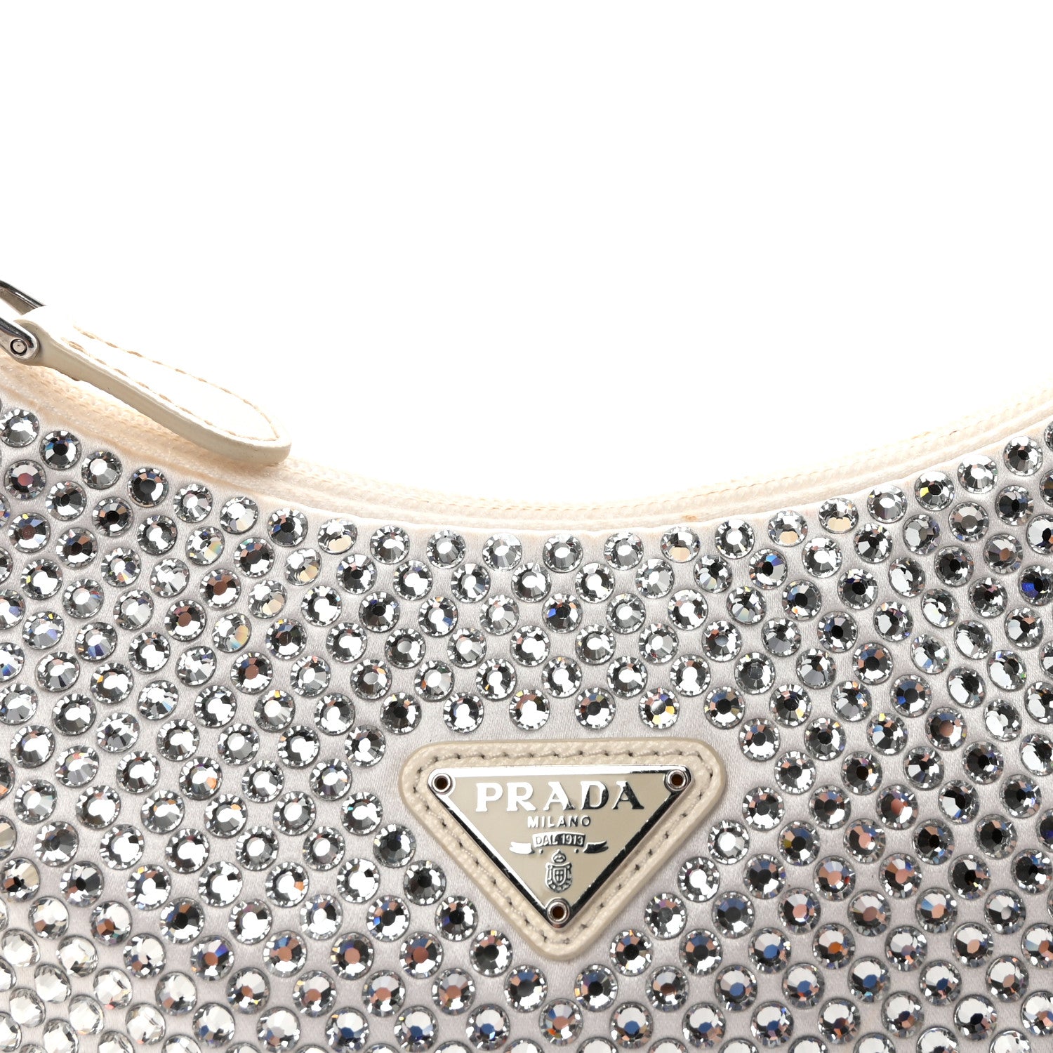 Prada Satin Crystal Mini Re-Edition 2000 Bag White 7 of 9